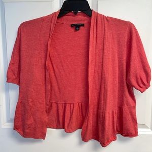 Coral half sleeve cropped cardigan